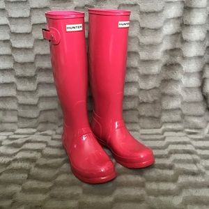 Tall Hot Pink High Gloss Hunter Boots